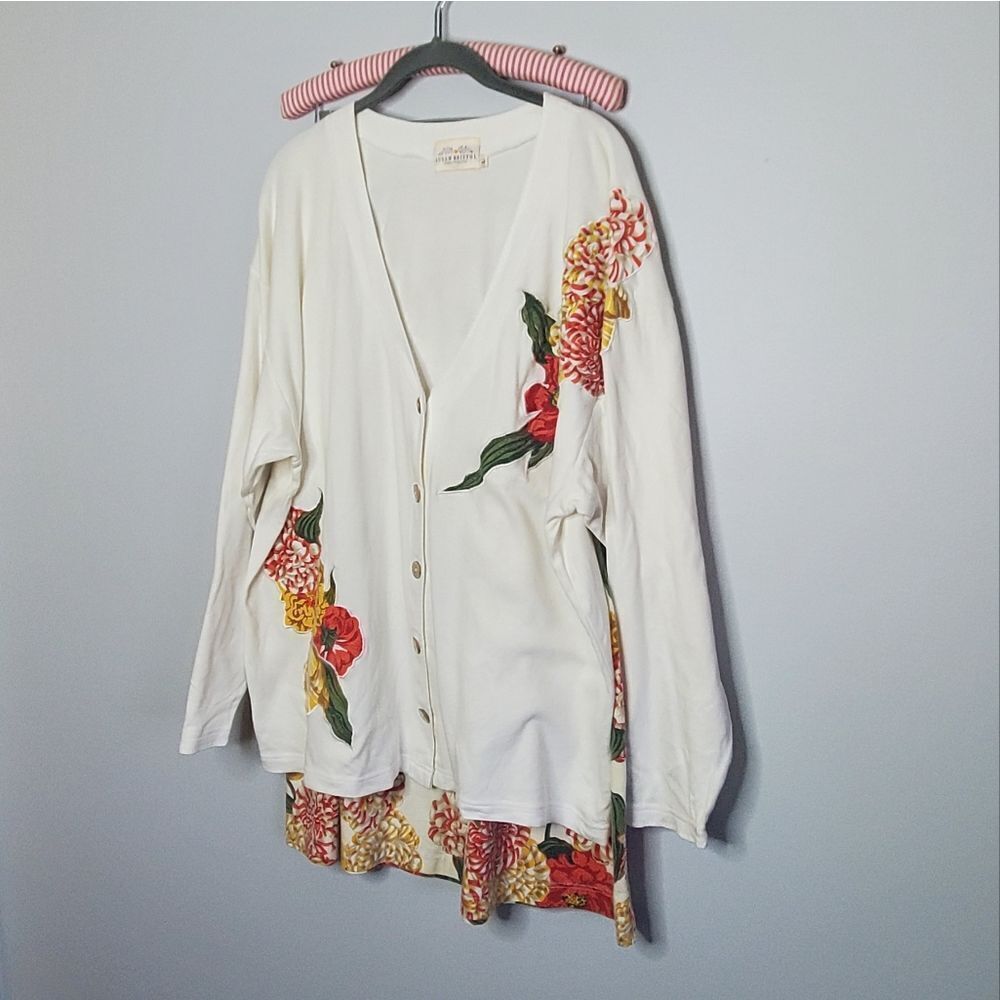 Susan Bristol M L Cardigan Skirt Set Outfit Florida Granny Floral